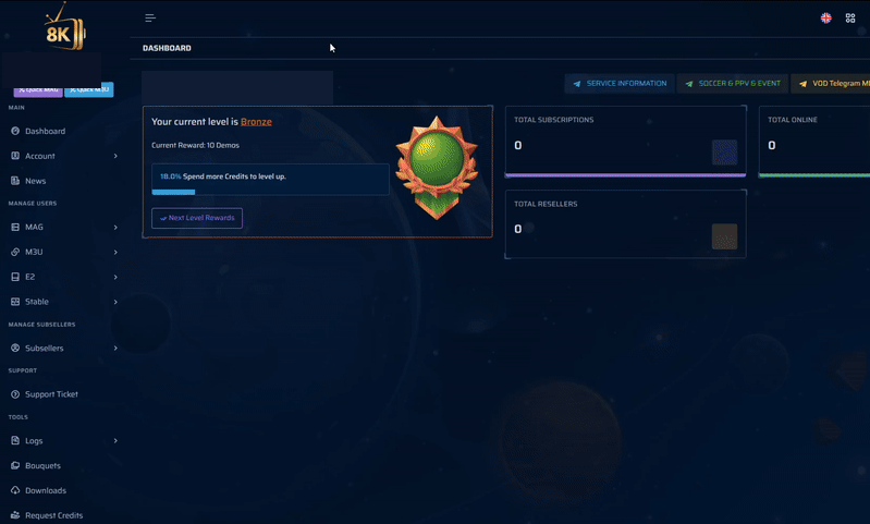 IPTV reseller panel dashboard - beheer je klanten en abonnementen